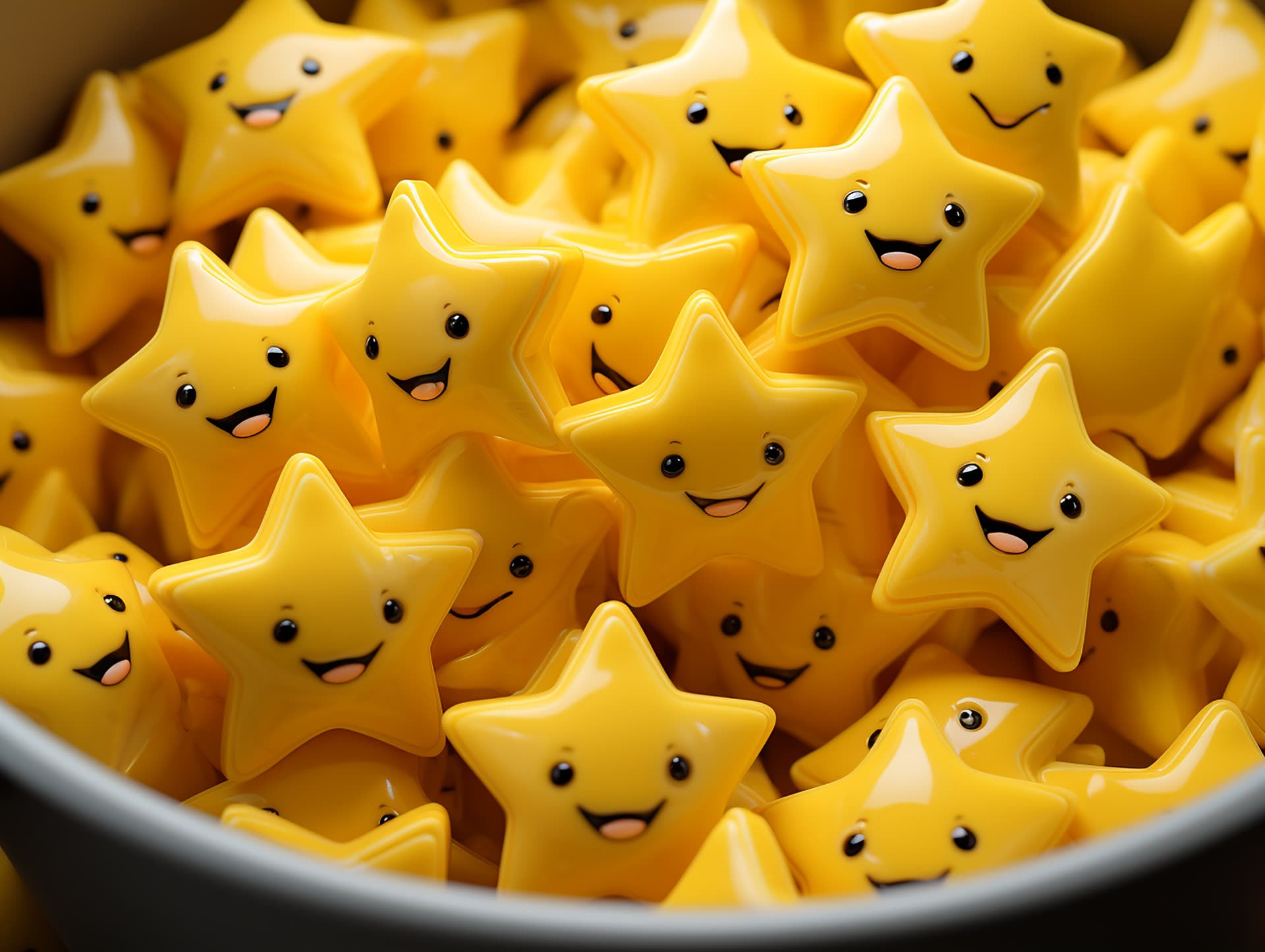 A bowl of smiling yellow stars