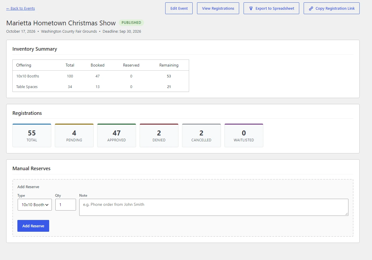 Vincent's Events vendor registration system, a Slight Revision case study