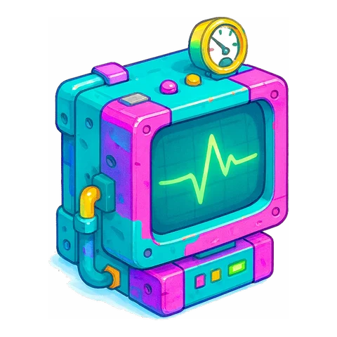 Illustrated monitor machine, standing for website design work