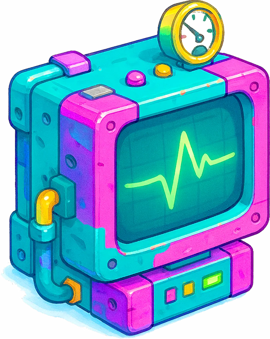 Monitor Illustrated monitor machine, standing for website design work