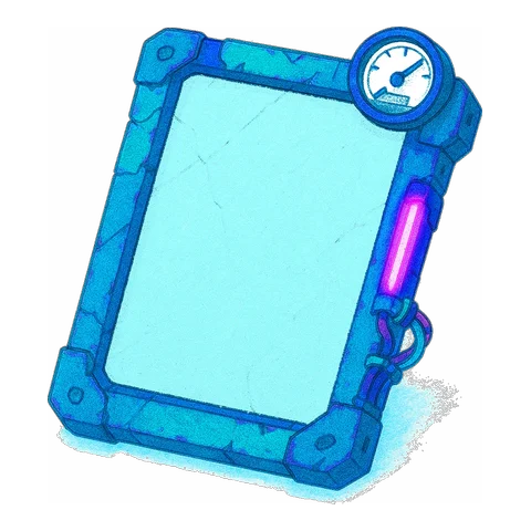 Illustrated tablet machine, standing for tutorials and easy editing