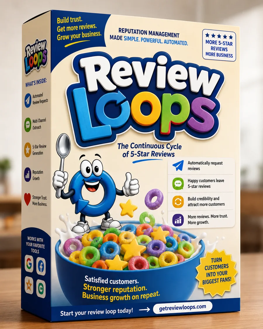 Review Loops, packaged like a box of cereal